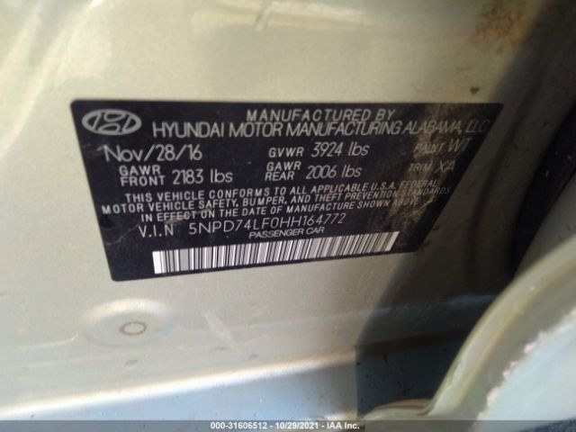 Photo 8 VIN: 5NPD74LF0HH164772 - HYUNDAI ELANTRA 