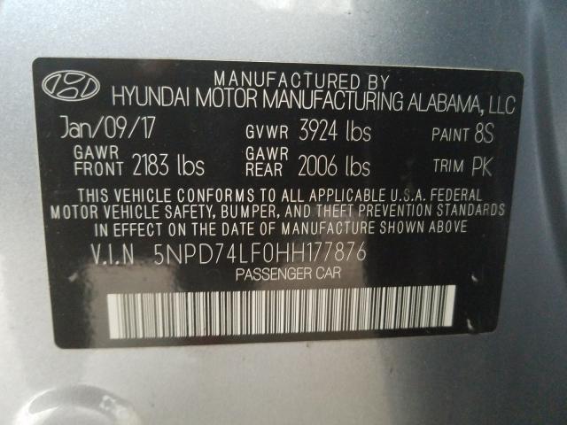 Photo 9 VIN: 5NPD74LF0HH177876 - HYUNDAI ELANTRA 