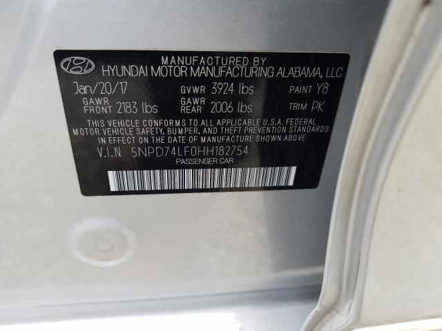 Photo 9 VIN: 5NPD74LF0HH182754 - HYUNDAI ELANTRA SE 