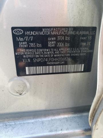 Photo 12 VIN: 5NPD74LF0HH206826 - HYUNDAI ELANTRA 