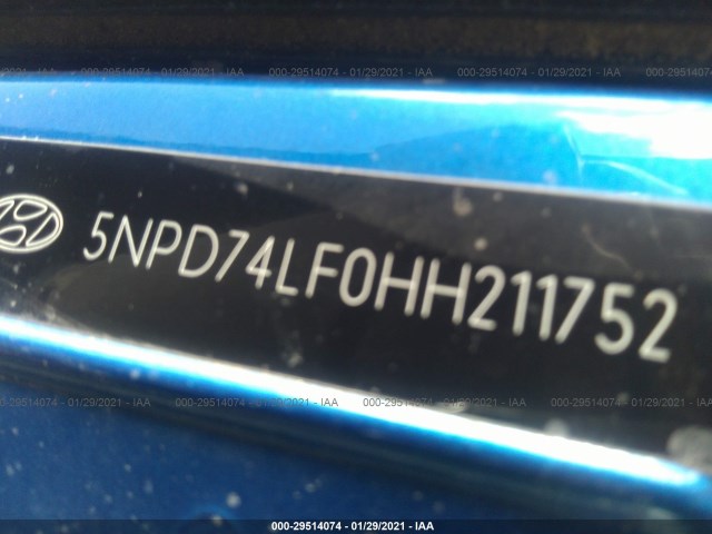 Photo 8 VIN: 5NPD74LF0HH211752 - HYUNDAI ELANTRA 