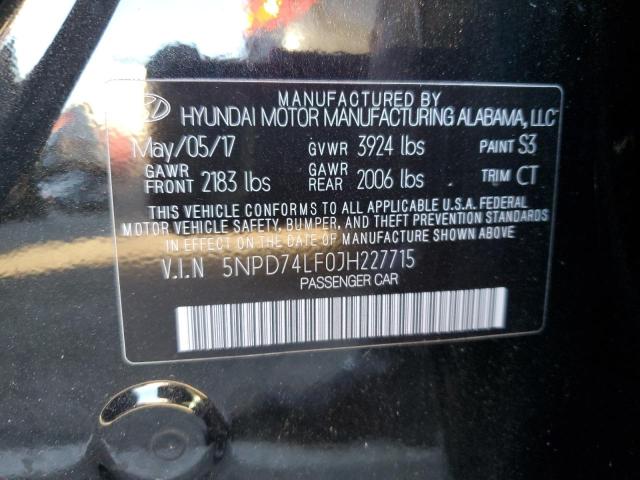 Photo 12 VIN: 5NPD74LF0JH227715 - HYUNDAI ELANTRA SE 