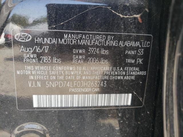 Photo 11 VIN: 5NPD74LF0JH263243 - HYUNDAI ELANTRA SE 