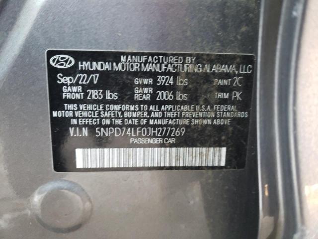 Photo 9 VIN: 5NPD74LF0JH277269 - HYUNDAI ELANTRA SE 