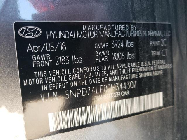 Photo 12 VIN: 5NPD74LF0JH344307 - HYUNDAI ELANTRA SE 