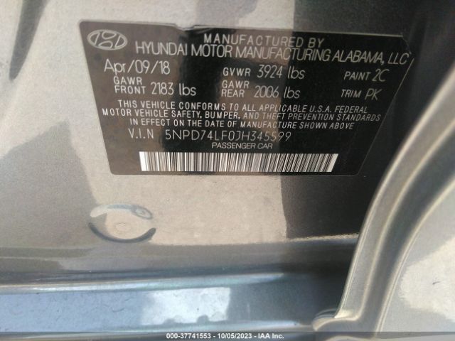 Photo 8 VIN: 5NPD74LF0JH345599 - HYUNDAI ELANTRA 