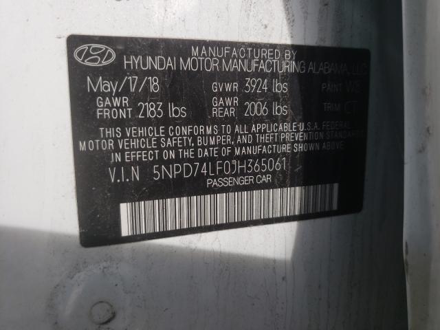 Photo 9 VIN: 5NPD74LF0JH365061 - HYUNDAI ELANTRA SE 