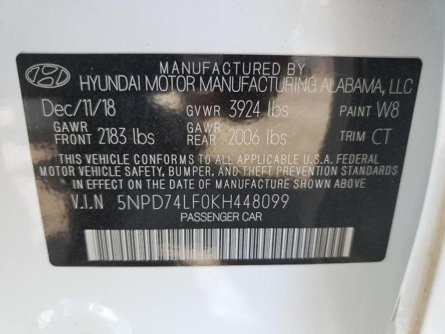 Photo 11 VIN: 5NPD74LF0KH448099 - HYUNDAI ELANTRA SE 