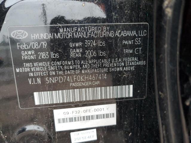 Photo 11 VIN: 5NPD74LF0KH467414 - HYUNDAI ELANTRA 