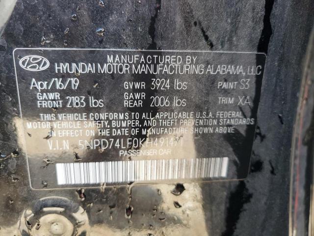 Photo 11 VIN: 5NPD74LF0KH491471 - HYUNDAI ELANTRA SE 