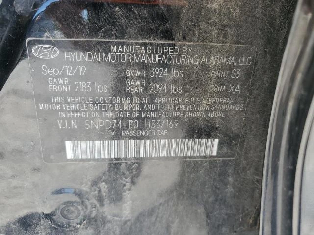 Photo 11 VIN: 5NPD74LF0LH537169 - HYUNDAI ELANTRA SE 