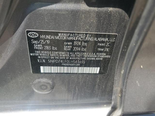 Photo 11 VIN: 5NPD74LF0LH543635 - HYUNDAI ELANTRA SE 