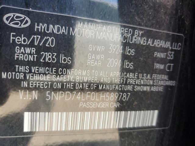 Photo 11 VIN: 5NPD74LF0LH589787 - HYUNDAI ELANTRA SE 