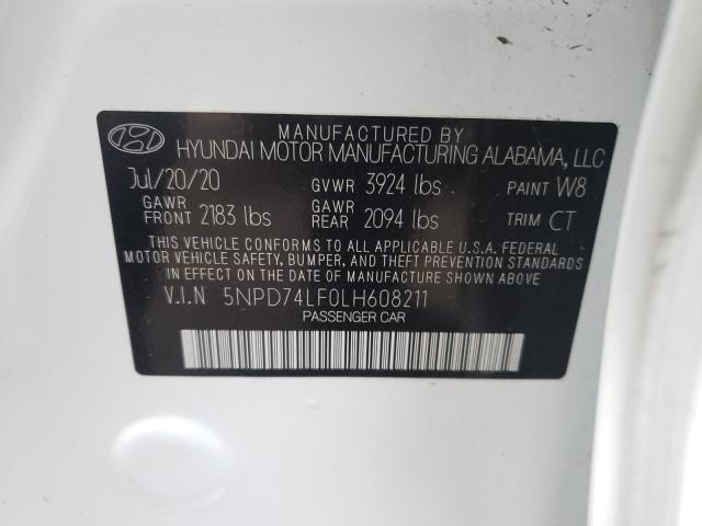 Photo 9 VIN: 5NPD74LF0LH608211 - HYUNDAI ELANTRA SE 