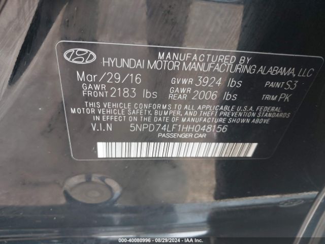 Photo 8 VIN: 5NPD74LF1HH048156 - HYUNDAI ELANTRA 