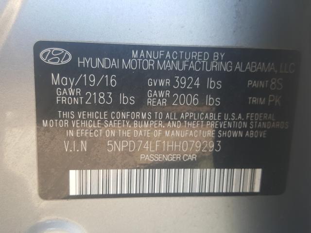 Photo 9 VIN: 5NPD74LF1HH079293 - HYUNDAI ELANTRA 