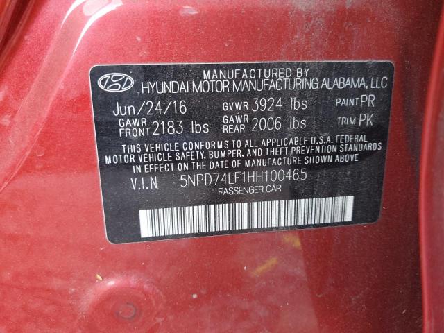 Photo 11 VIN: 5NPD74LF1HH100465 - HYUNDAI ELANTRA SE 