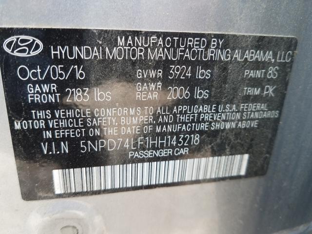 Photo 9 VIN: 5NPD74LF1HH143218 - HYUNDAI ELANTRA SE 