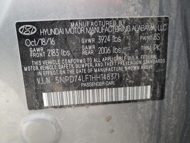 Photo 9 VIN: 5NPD74LF1HH148371 - HYUNDAI ELANTRA 