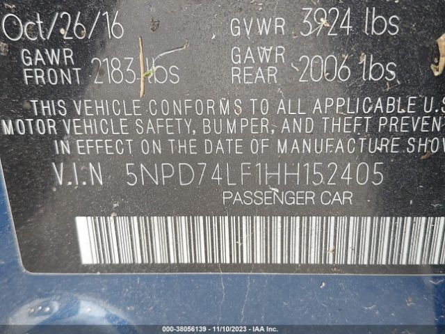 Photo 8 VIN: 5NPD74LF1HH152405 - HYUNDAI ELANTRA 