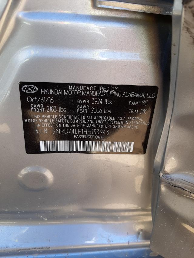 Photo 9 VIN: 5NPD74LF1HH153943 - HYUNDAI ELANTRA 