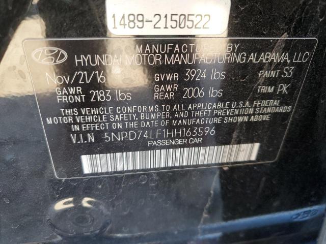 Photo 12 VIN: 5NPD74LF1HH163596 - HYUNDAI ELANTRA SE 