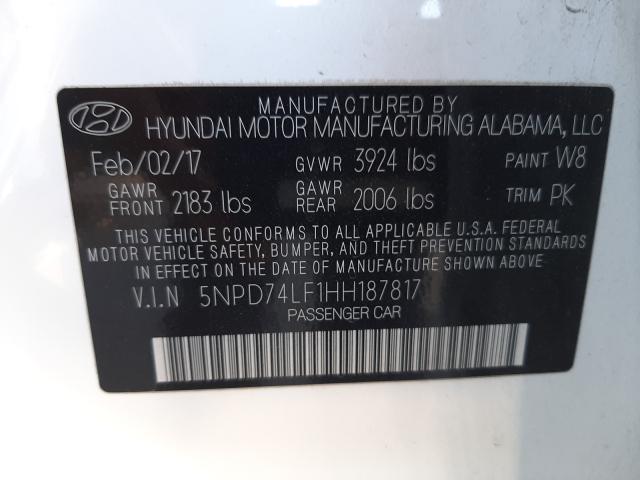 Photo 9 VIN: 5NPD74LF1HH187817 - HYUNDAI ELANTRA SE 