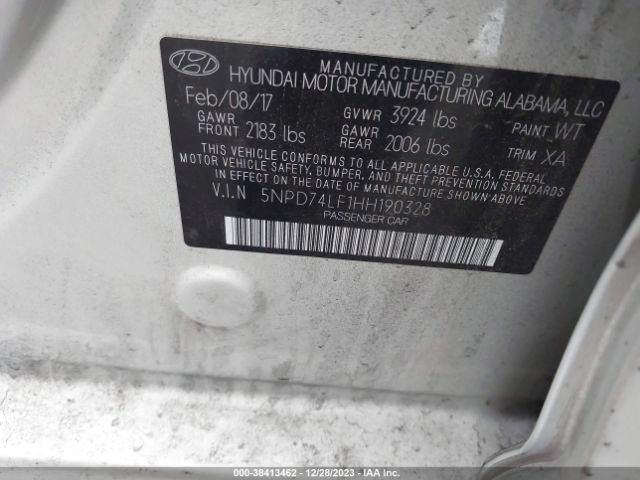 Photo 8 VIN: 5NPD74LF1HH190328 - HYUNDAI ELANTRA 