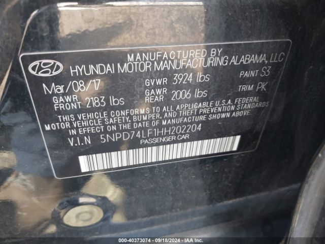 Photo 8 VIN: 5NPD74LF1HH202204 - HYUNDAI ELANTRA 