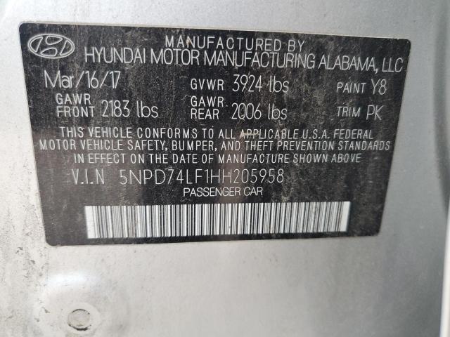 Photo 11 VIN: 5NPD74LF1HH205958 - HYUNDAI ELANTRA SE 