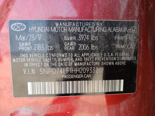 Photo 11 VIN: 5NPD74LF1HH209332 - HYUNDAI ELANTRA 