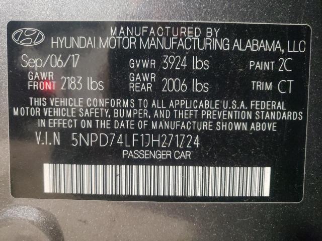 Photo 9 VIN: 5NPD74LF1JH271724 - HYUNDAI ELANTRA SE 