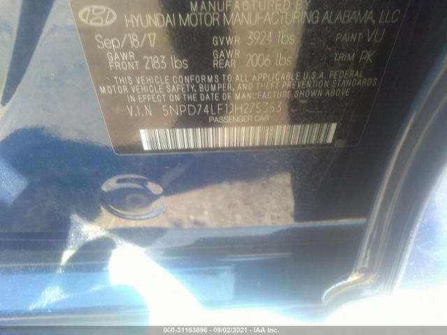 Photo 8 VIN: 5NPD74LF1JH275353 - HYUNDAI ELANTRA 