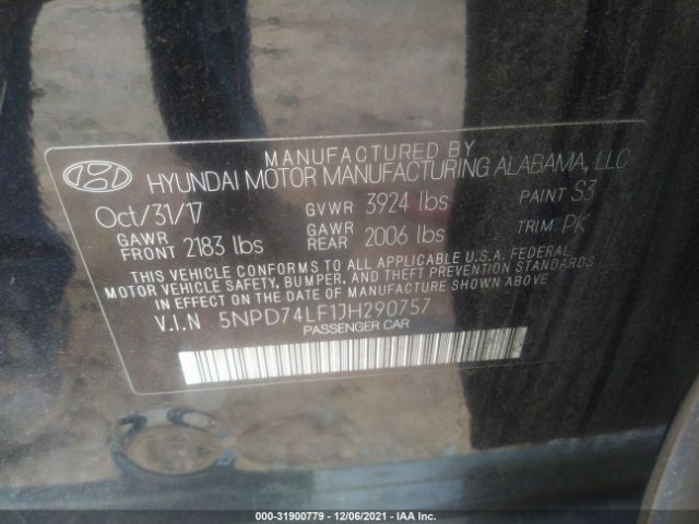 Photo 8 VIN: 5NPD74LF1JH290757 - HYUNDAI ELANTRA 