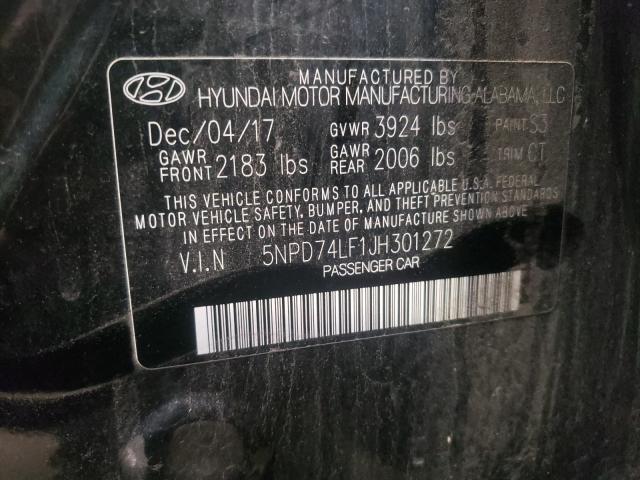 Photo 9 VIN: 5NPD74LF1JH301272 - HYUNDAI ELANTRA SE 