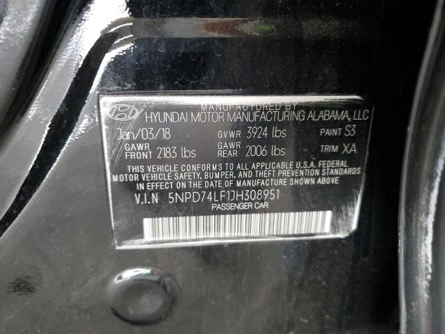 Photo 11 VIN: 5NPD74LF1JH308951 - HYUNDAI ELANTRA 