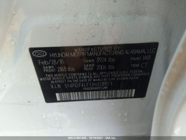 Photo 8 VIN: 5NPD74LF1JH328973 - HYUNDAI ELANTRA 