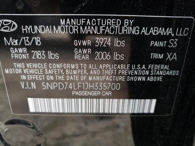 Photo 9 VIN: 5NPD74LF1JH335700 - HYUNDAI ELANTRA SE 