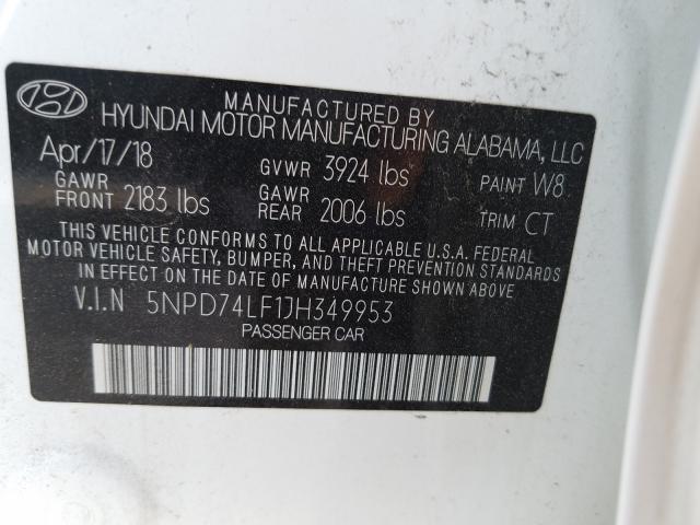 Photo 9 VIN: 5NPD74LF1JH349953 - HYUNDAI ELANTRA 