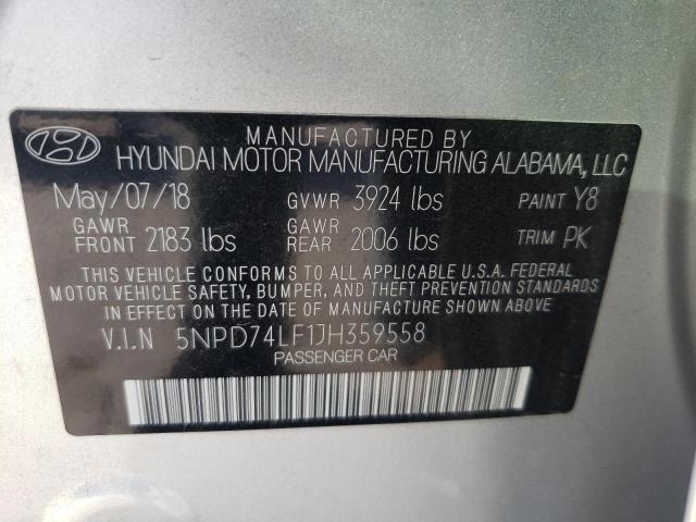 Photo 9 VIN: 5NPD74LF1JH359558 - HYUNDAI ELANTRA SE 