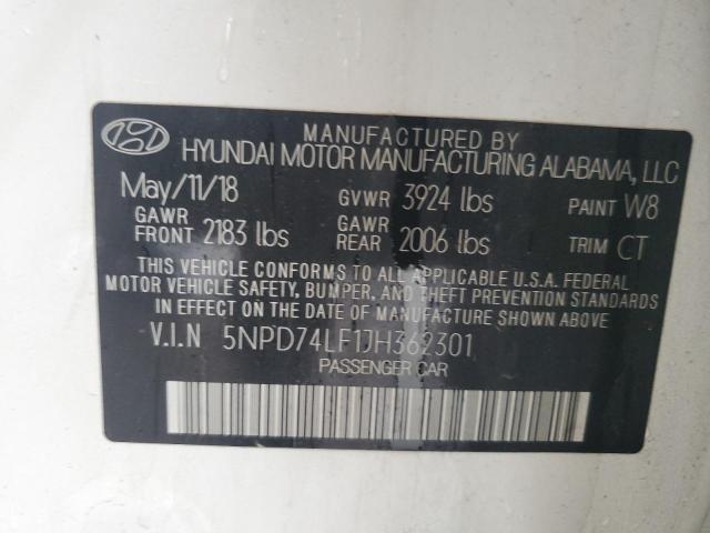 Photo 12 VIN: 5NPD74LF1JH362301 - HYUNDAI ELANTRA 