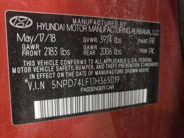 Photo 11 VIN: 5NPD74LF1JH365019 - HYUNDAI ELANTRA SE 