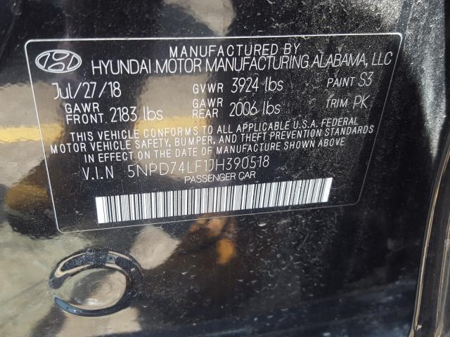 Photo 9 VIN: 5NPD74LF1JH390518 - HYUNDAI ELANTRA SE 