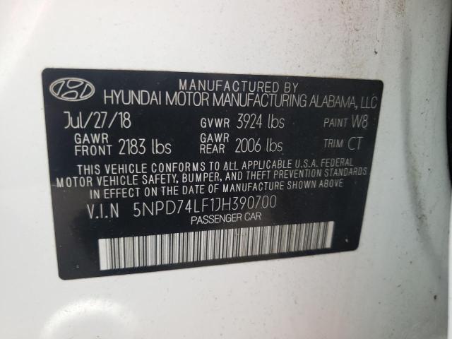 Photo 12 VIN: 5NPD74LF1JH390700 - HYUNDAI ELANTRA SE 