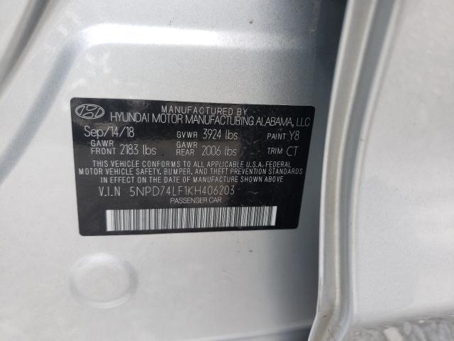 Photo 9 VIN: 5NPD74LF1KH406203 - HYUNDAI ELANTRA 