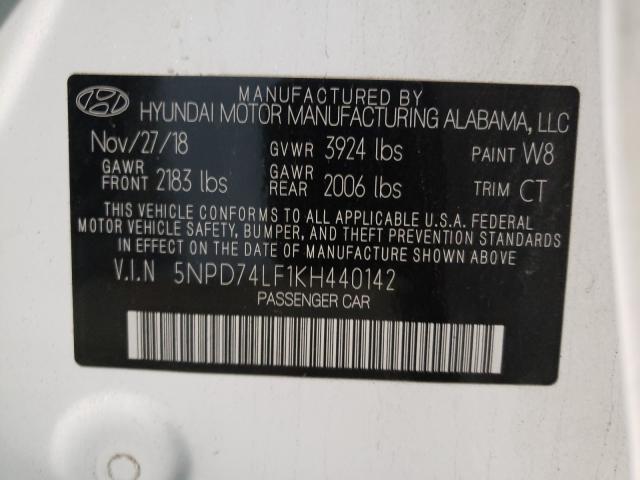 Photo 9 VIN: 5NPD74LF1KH440142 - HYUNDAI ELANTRA SE 