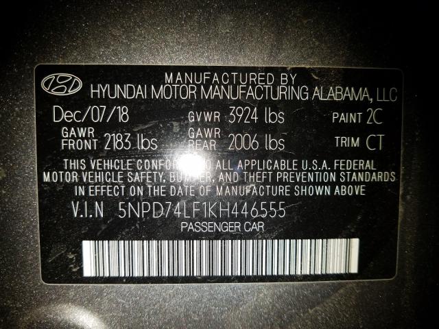 Photo 9 VIN: 5NPD74LF1KH446555 - HYUNDAI ELANTRA SE 