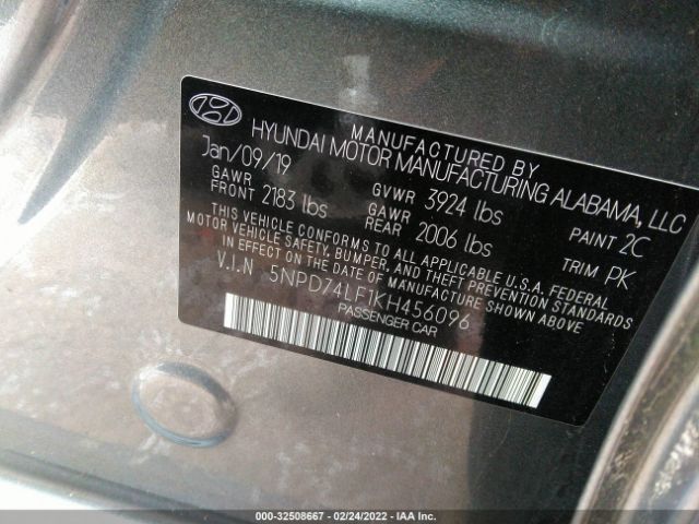 Photo 8 VIN: 5NPD74LF1KH456096 - HYUNDAI ELANTRA 