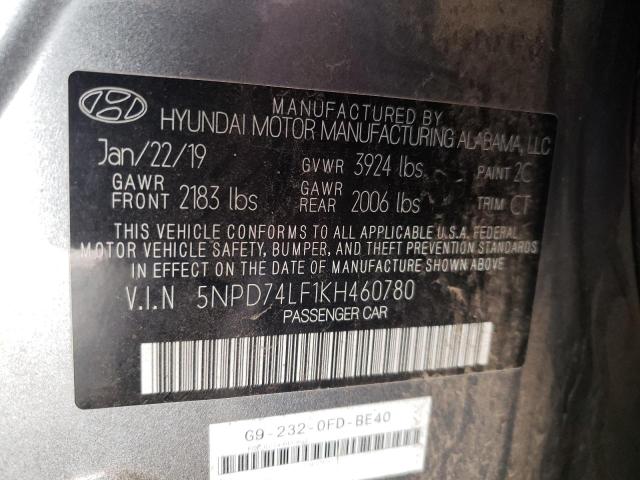 Photo 11 VIN: 5NPD74LF1KH460780 - HYUNDAI ELANTRA 