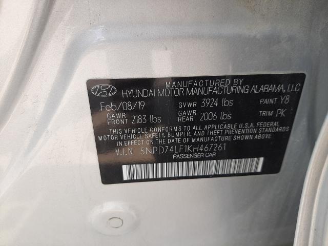 Photo 9 VIN: 5NPD74LF1KH467261 - HYUNDAI ELANTRA SE 